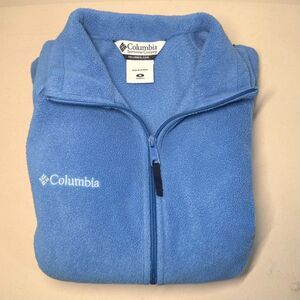 Columbia Fleece Jacket Women's Medium Blue Fill Zip Lightweight